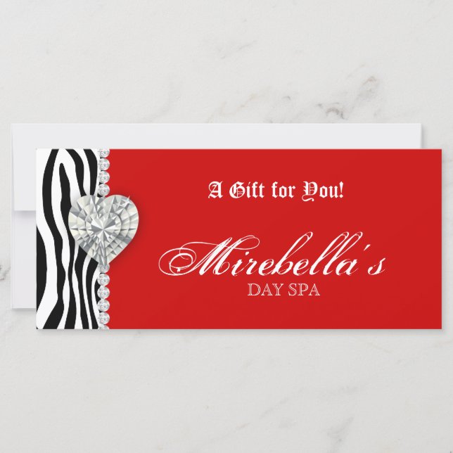 Carte Bijoux de Noël Certificat cadeau Zebra Red (Devant)