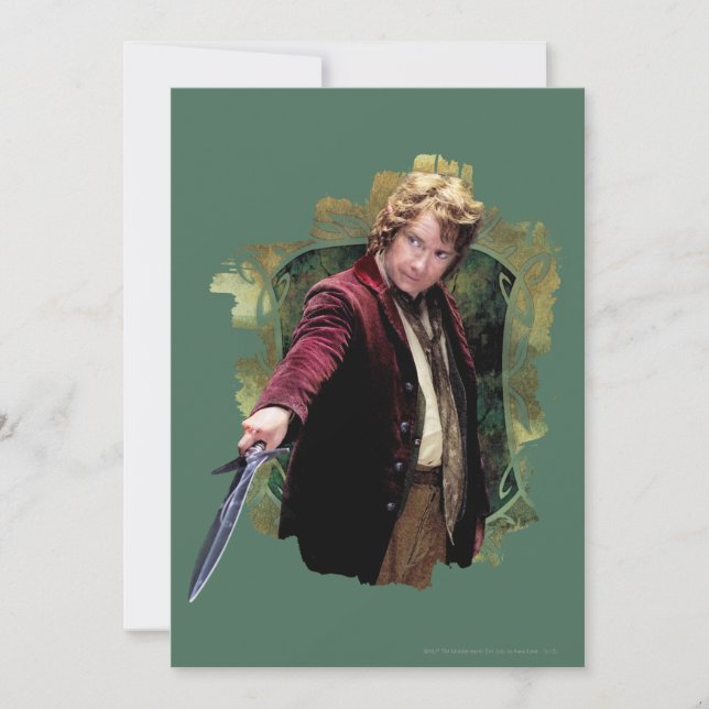 Carte BILBO BAGGINS™ avec épée (Devant)