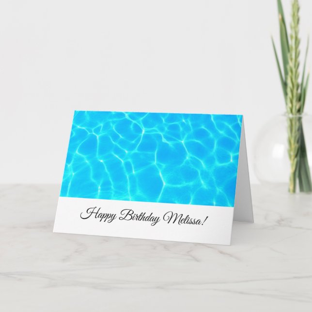 Carte Billard bleu clair eau photo Anniversaire (Devant)