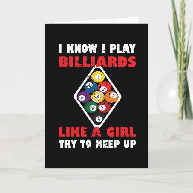 Carte Billard Cadeaux Pour Femmes Joueuse De Billard Bil (Devant)