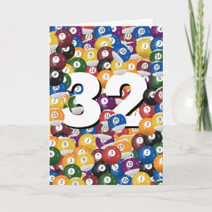 Carte Billard d'anniversaire pour 32e anniversaire