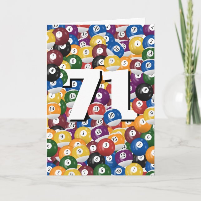 Carte Billard d'anniversaire pour 71e anniversaire (Devant)
