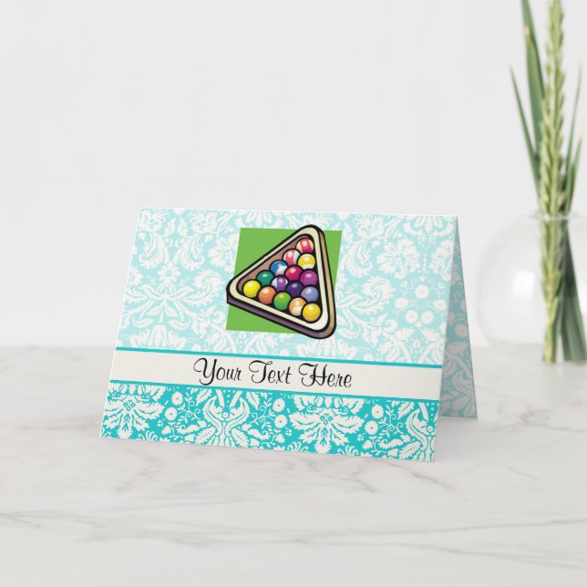 Carte Billards turquoises de damassé (Devant)