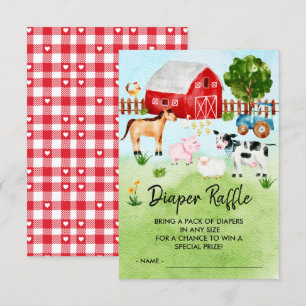 Carte Billet Baby shower de lessive pour animaux de ferm