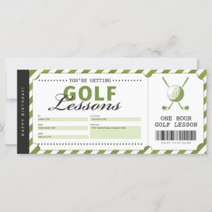 Carte Billet cadeau de leçon de golf Certificat