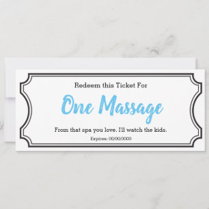 Carte Billet cadeau IOU Love One Massage modifiable ciel