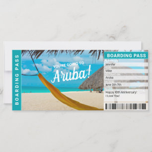 Carte Billet cadeau pour forfait Aruba Surprise Trip Boa