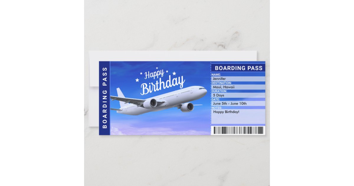 Carte cadeau voyage pour un billet d'avion