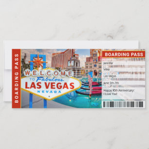 Carte Billet cadeau pour Las Vegas Surprise Trip Boardin