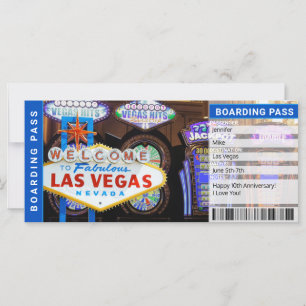 Carte Billet cadeau pour Las Vegas Surprise Trip Boardin