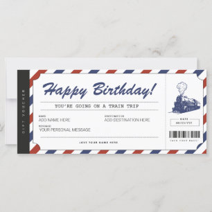 Carte Billet cadeau voyage train surprise
