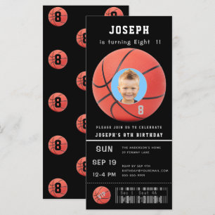 Carte Billet d'anniversaire Black Photo Baseball Invitat