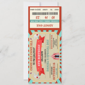 Carte Billet d'anniversaire Circus Adventure