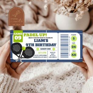 Carte Billet d'anniversaire de Pickleball Blue Padel Up