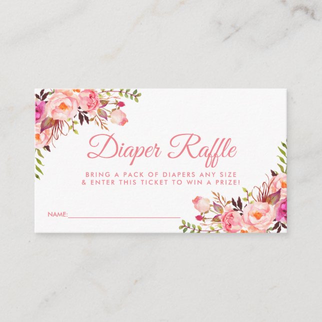 Carte Billet de Baby shower rose-blanc (Devant)