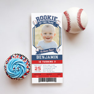 Carte Billet de baseball Rookie Red Blue Boy 1er anniver