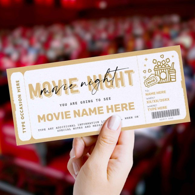 Carte Billet de billet de nuit surprise Movie Coupon (Créateur téléchargé)