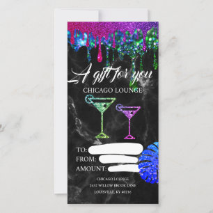 Carte Billet de certificat de boissons du bar salon