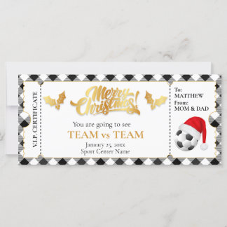 Carte Billet de football de Noël, Billet cadeau surprise