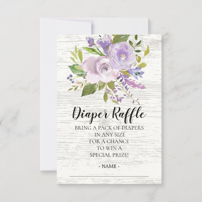 Carte Billet de rabat Rustique Baby shower Floral (Devant)