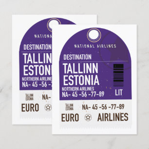 Carte Billet de voyage à Tallinn Estonie