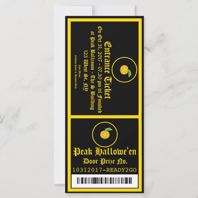 Carte Billet d'invitation pour Hallowe'en Party 2 (Devant)