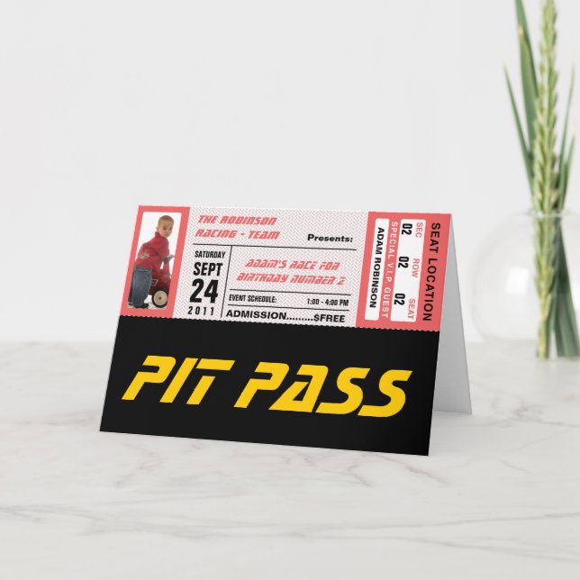 Carte Billet pour l'événement (Devant)