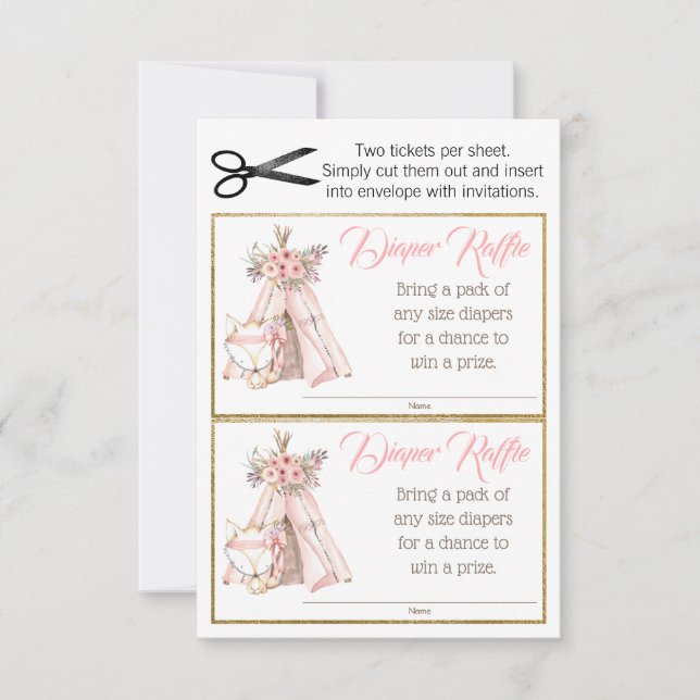 Carte Billets de rabat de la Tribale de TeePee Fox Boho (Devant)