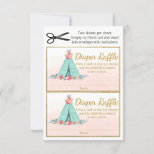 Billets de tombola pour couches Boho TeePee