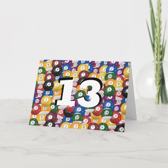 Carte Billiard Balls 13e anniversaire (Devant)