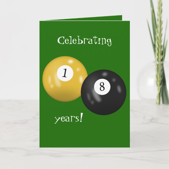 Carte Billiard Balls 18e anniversaire (Devant)