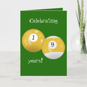 Carte Billiard Balls 19e anniversaire
