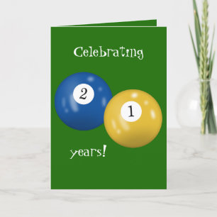 Carte Billiard Balls 21e anniversaire