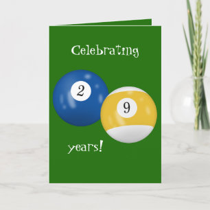 Carte Billiard Balls 29e anniversaire