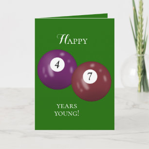 Carte Billiard Balls 47e anniversaire