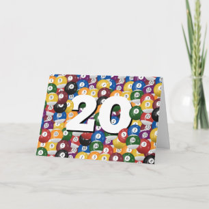 Carte Billiard Balls Pour 20e Anniversaire