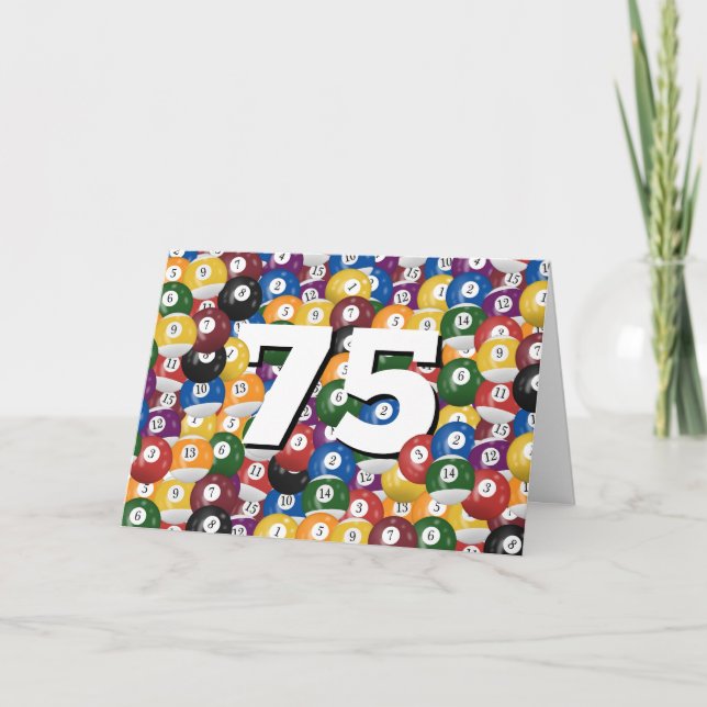Carte Billiard Balls Pour 75e Anniversaire (Devant)