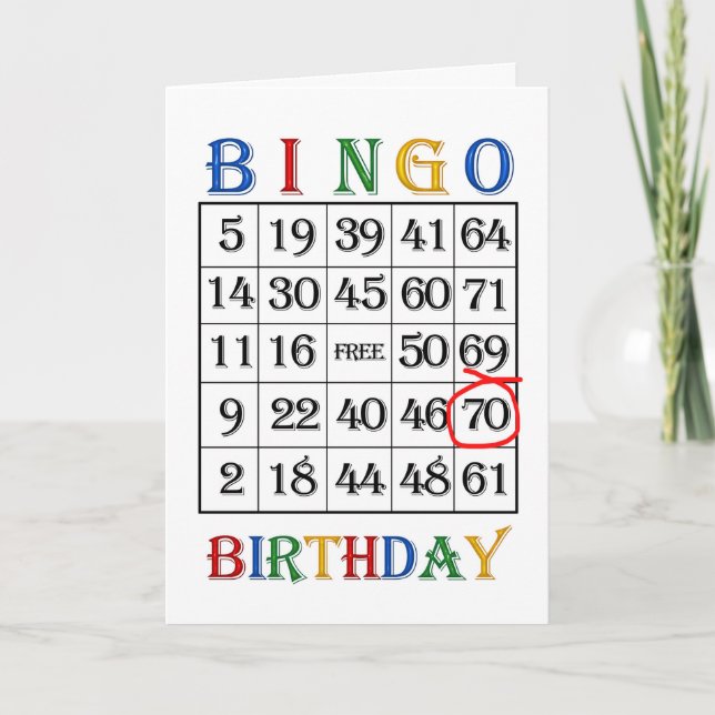 Carte Bingo 70e anniversaire (Devant)