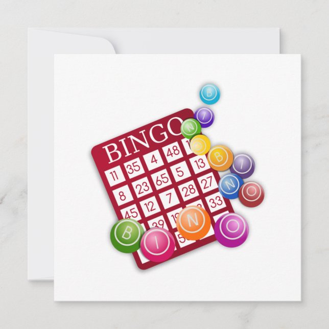 Carte BINGO avec boules BINGO (Devant)