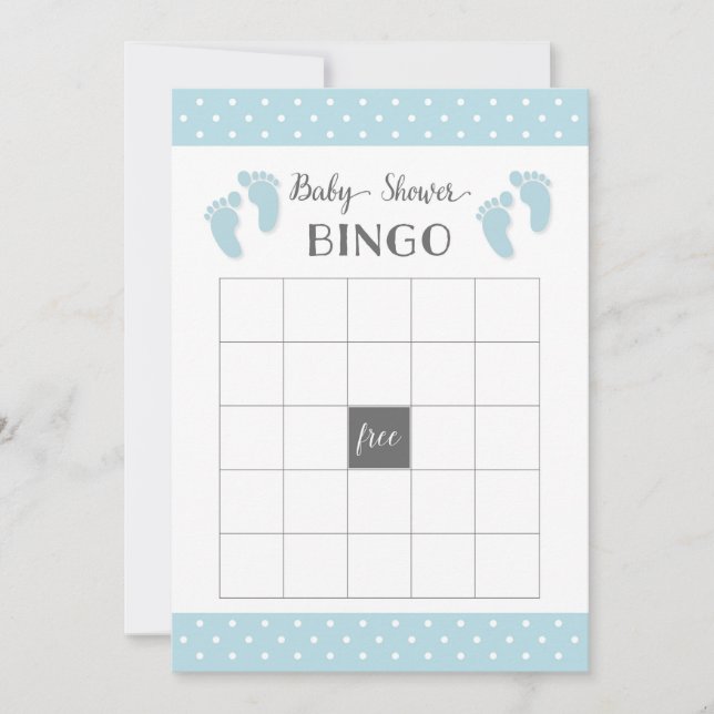Carte Bingo Baby shower Bleu (Devant)
