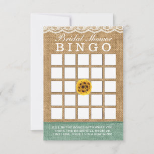 Carte Bingo de Fête des mariées de boule de tournesol cl