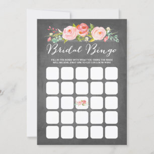 Carte Bingo de Fête des mariées de jardin rose