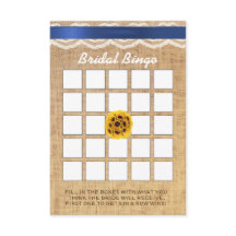 Bingo de la douche de mariée Tournesol Boule Dente