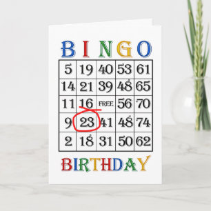 Carte Bingo du 23e anniversaire