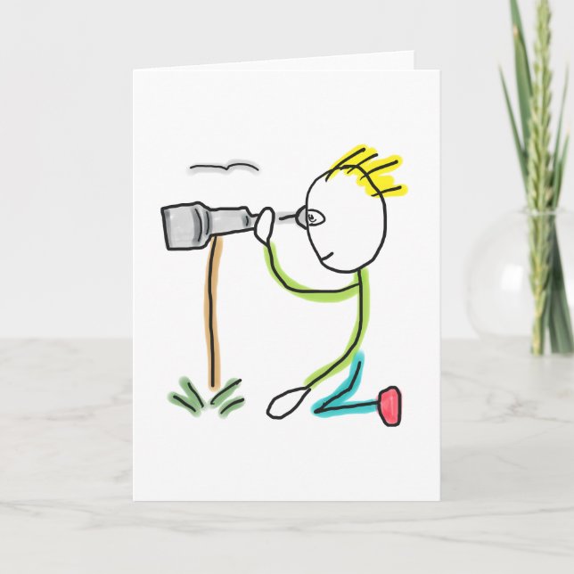 Carte Birdwatching Stickman (Devant)