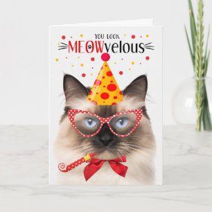 Carte Birman Cat MEOWvelous Anniversaire