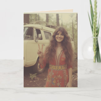 CARTE BIRTHDAY 1970'S GIRL OFF GRID GREETING CARD