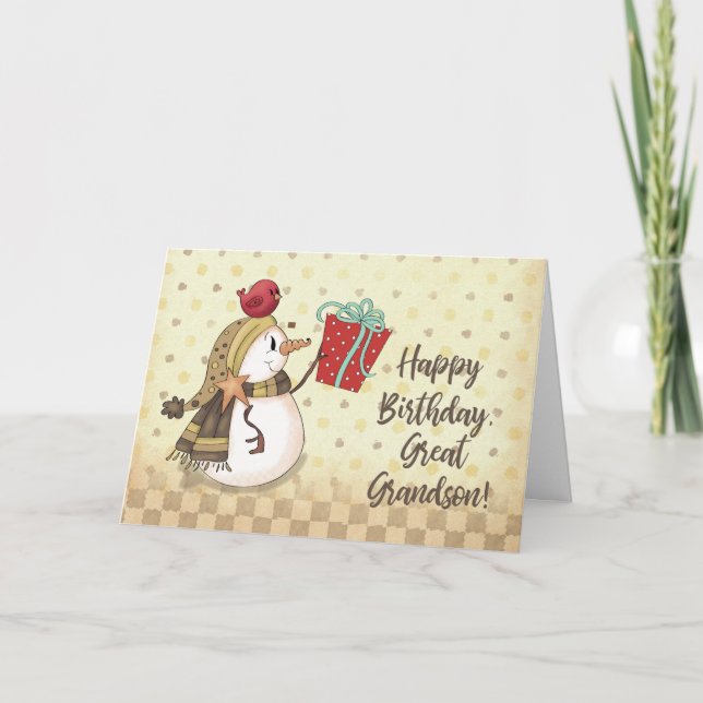 Carte Birthday Birthday Birthday sur Snowman (Devant)