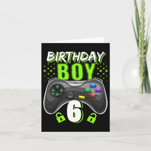 Carte Birthday Boy 6 Contrôleur de jeu vidéo Gamer 6th B