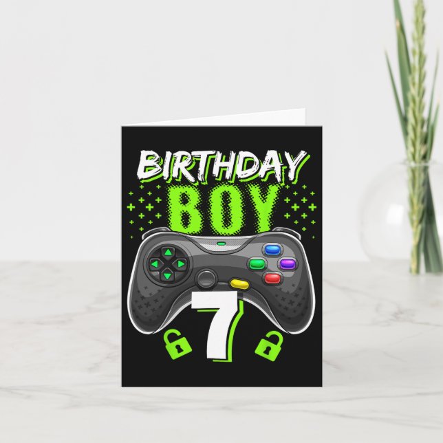 Carte Birthday Boy 7 Contrôleur de jeu vidéo Gamer 7th B (Devant)